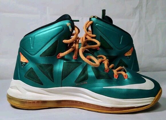 Nike LeBron 10 Atomic Teal White Orange Sneakers Urban Streetwear Mens Sz 8.5 main image 6
